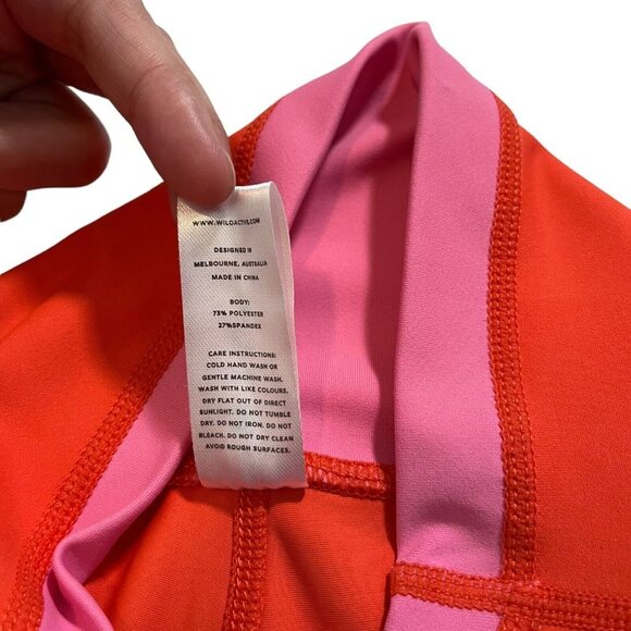 Wilo Bright Orange and Pink Athletic Activewear Leggings Size XS - Picture 4 of 8